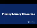 Finding Library Resources