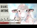 How to paint a SHEEP easy FREE WATERCOLOUR ART TUTORIAL -