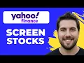 How To Use The Yahoo Finance Stock Screener Working 2026