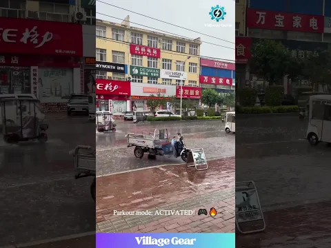 The World's Most Aggressive Merry-Go-Round! 😂 This Runaway Trike has a Mind of Its Own in the Rain!
