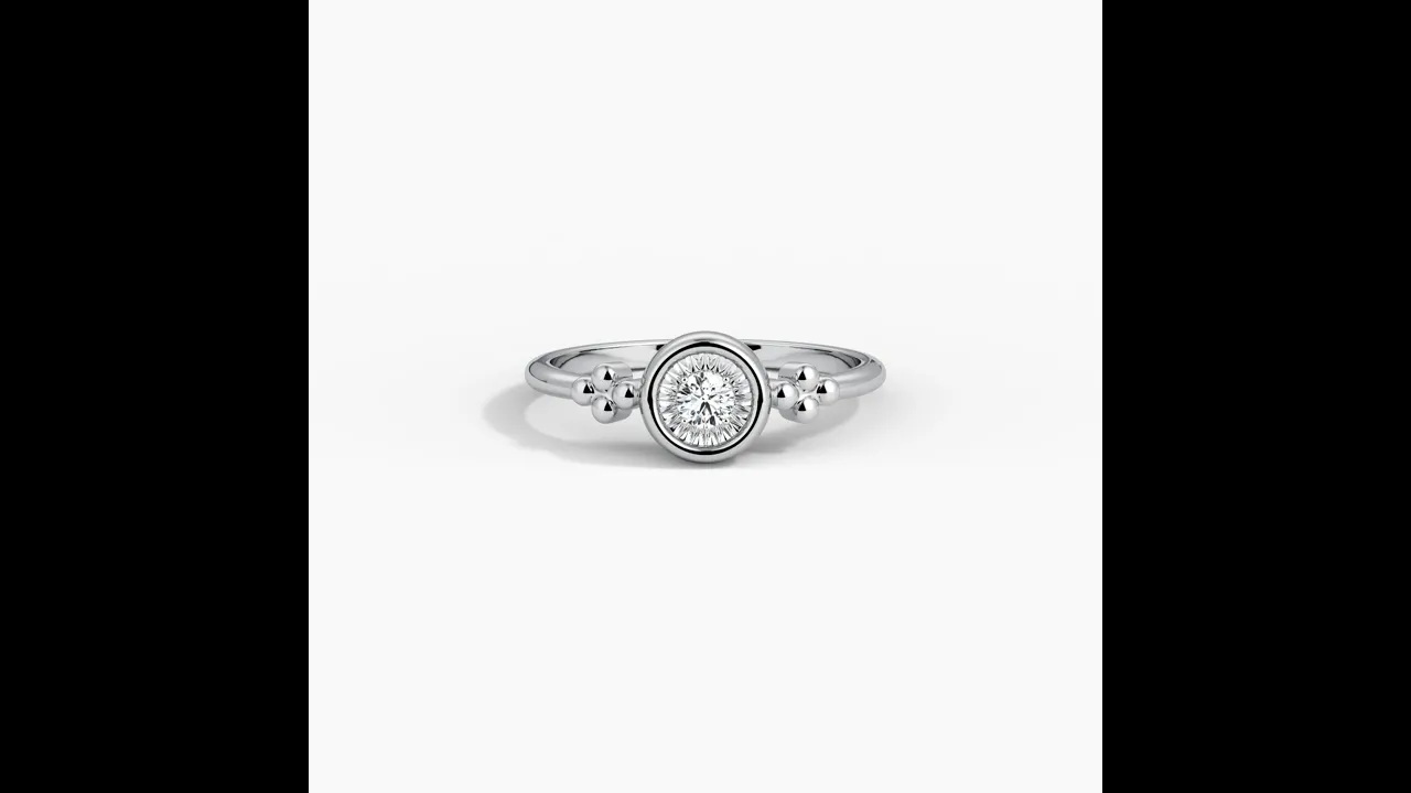Sterling Silver Bezel Set Lab-Grown Diamond Ring