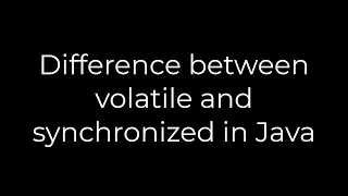 Java Difference between volatile and synchronized in Java 5solution
