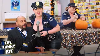 every halloween episode with dina in her cop costume superstore the funny bit