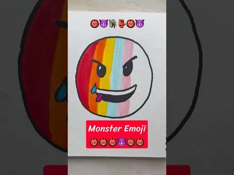 Monster 👿 Emoji 👹 Drawing for kids #kids #drawingforkids #art #ytshorts #kidsvideo