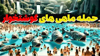 حمله ی ماهی های گوشتخوار به استخر زنان 