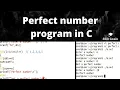 Perfect number program in C Tamil