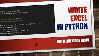 Live Demo Write Excel Files In Python Using XLWT XLWT Tutorial Write XLS Files Using XLWT