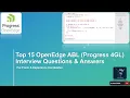 OpenEdge ABL Progress 4GL Interview Questions and Answers Progress 4GL Mock Interview Top15 Q A