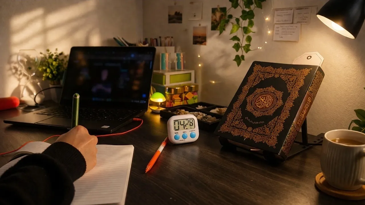 ادرس معي 📚 مع تلاوة القرآن | سورة البقرة 🌙 جلسة ليلية هادئة (2.5 ساعة) + استراحة