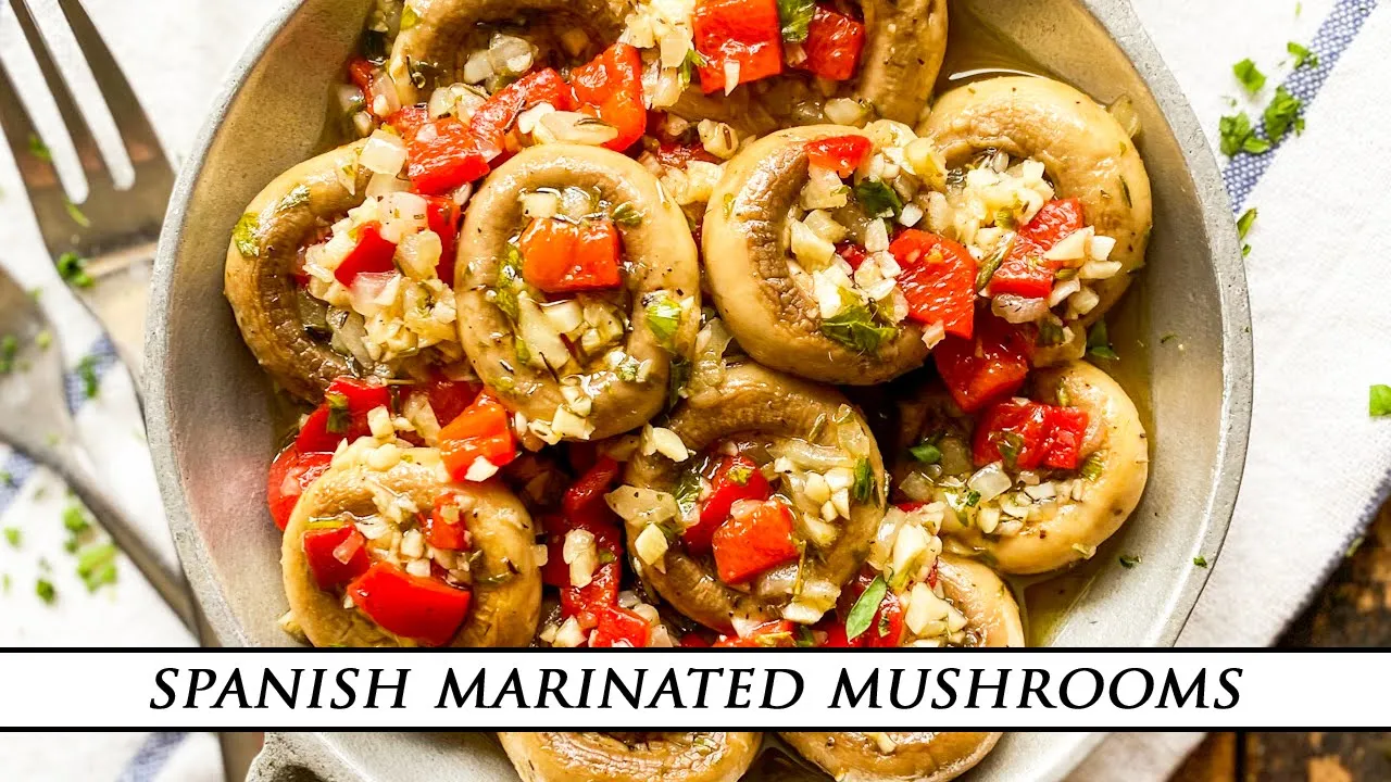 Marinated Garlic Mushrooms   Championes a la Jerez Recipe