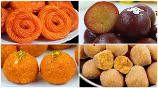 त्यौहारों के लिए 4 आसान मज़ेदार रेसिपी।Festival Special Sweet Recipes।Jalebi।Besan Laddu।Gulabjamaun