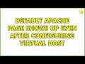 Ubuntu Default Apache page shows up even after configuring virtual host 2 Solutions