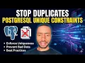 Stop Duplicates in PostgreSQL Unique Constraints Explained - Part 1