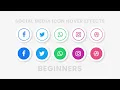 Social Media Icons Hover Effect using HTML CSS Font Awesome Icons