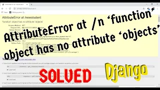 AttributeError at n function object has no attribute objects
