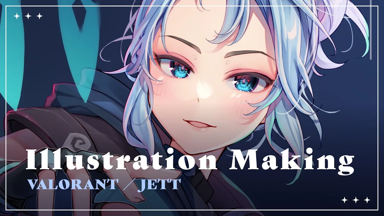 イラストメイキング-VALORANT/JETT-【Illustration Making/SAI2】