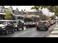 Rare Line 2 shuttle Nova Bus driving the 62 Mortimer to Broadview Subway Station Route