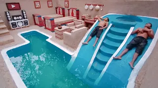 Hard Work To Build Underground House With Private Underground Living King Room And Swimming Pool 