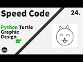 24 Python Turtle Graphic Design - Speed Code Cute Animal Face Design