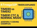 ALMP ATmega32P Timer0 vs Timer2 Timer1 in CTC Normal Mode with Assembly Examples W11D2 - F25-NMSU