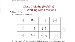 Page 197, 198 / Working with fraction (PART-4) Class-7 Maths NCERT Chapter-6 Figure it Out Solution 