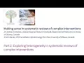 Making sense in systematic reviews of complex interventions part 2