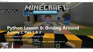 Minecraft EE - Python Walkthrough Lesson 6