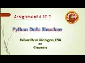 Python Data Structure Assignment 10 2 solution