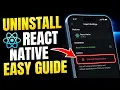 How to uninstall React Native output from no-code exports - Beginner Guide