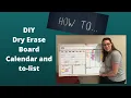DIY Dry Erase Calendar