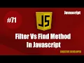 What Is The Difference Between Filter And Find Method Find And Filter Method Difference Es6