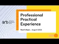 Professional Practical Experience updates webinar - August 2026