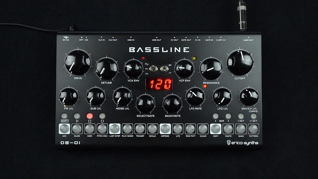 鍵盤楽器 Erica Synths Bassline Erica Synths Bassline DB-01 Desktop Bassline Synthesizer | Sweetwater