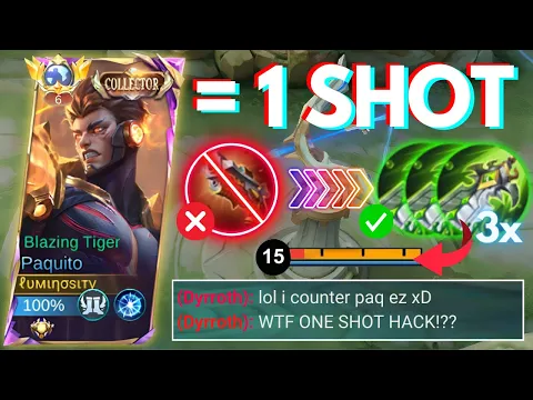Download MP3 BROKEN 3x BOD OVERKILL (one hit delete 💀) PAQUITO BEST BUILD AND EMBLEM 2024 | Mobile Legends