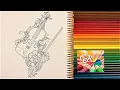 Coloring Color relaxation Coloring violin with colored pencils