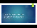 How to Approve Electronic Timesheets through Self-Service