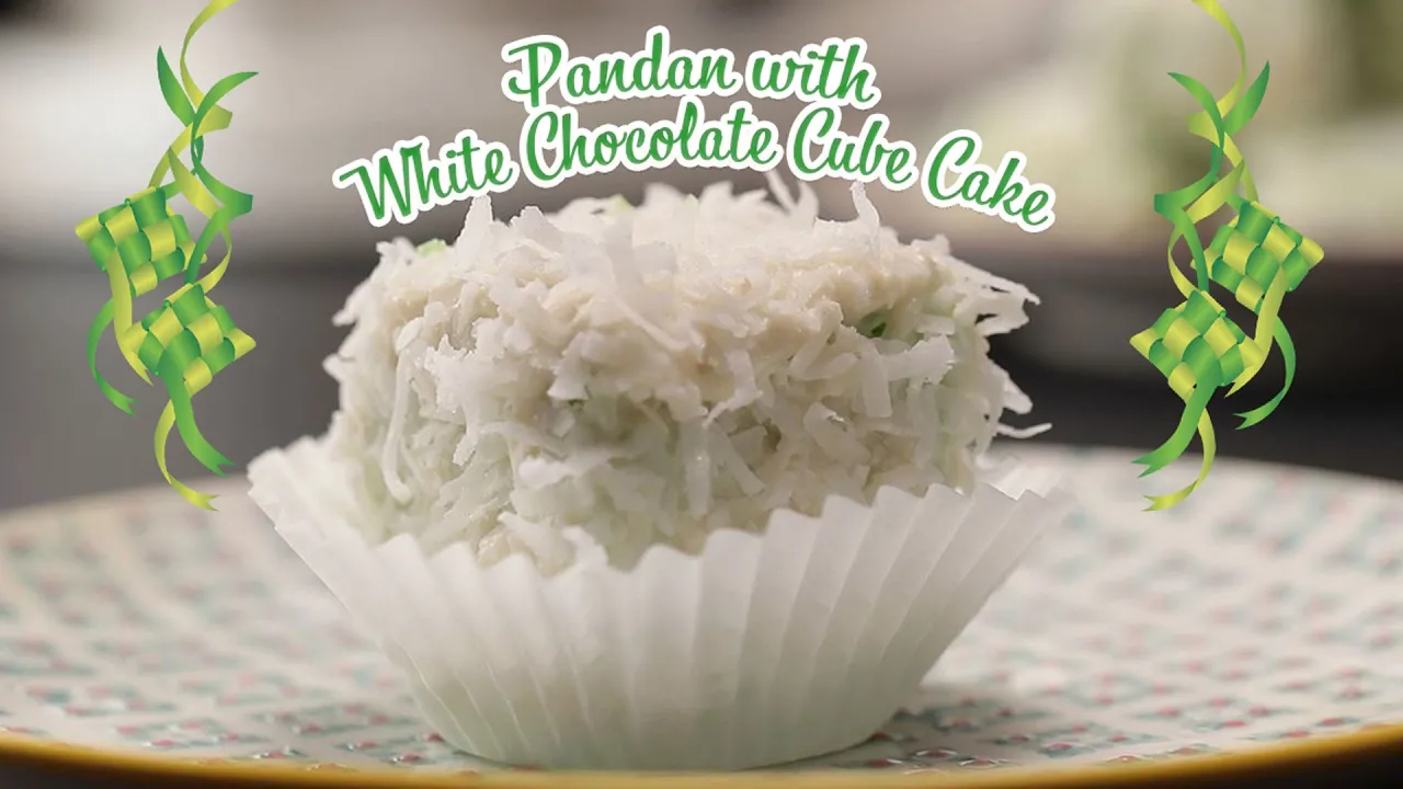 How To Make Pandan with White Chocolate Cake Cube