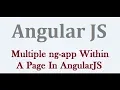 Multiple ng-app Within A Page In AngularJS