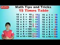 Learn 15 times multiplication table trick Easy and fast way to learn Math Tips and Tricks