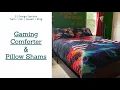 Gaming Comforter and Shams 22 Designs Available for Twin Full Queen King Shown on Queen bed