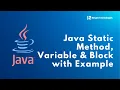 Java Static Method Static Variable and Block with Example JAVA Programming JAVA Tutorial