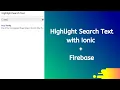 Highlight search text Firebase