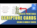 Create Printable SCRIPTURE CARDS Using Google Docs Easily - Bible Verse Cards