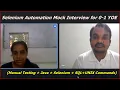Automation Testing Mock Interview for 0-1 YOE Manual Testing Java Selenium SQL UNIX Commands
