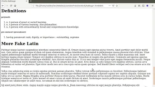 Browser back button used with href link in same document