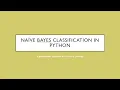 Naive Bayes Classification in Python