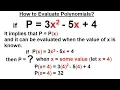 Algebra - Ch 5 Polynomials 4 of 32 How to Evaluate Polynomials