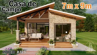 🏡 Casa de Campo Moderna: 63 m² de Confort y Estilo (7x9m)