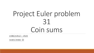 Project Euler Problem 31 Coin sums