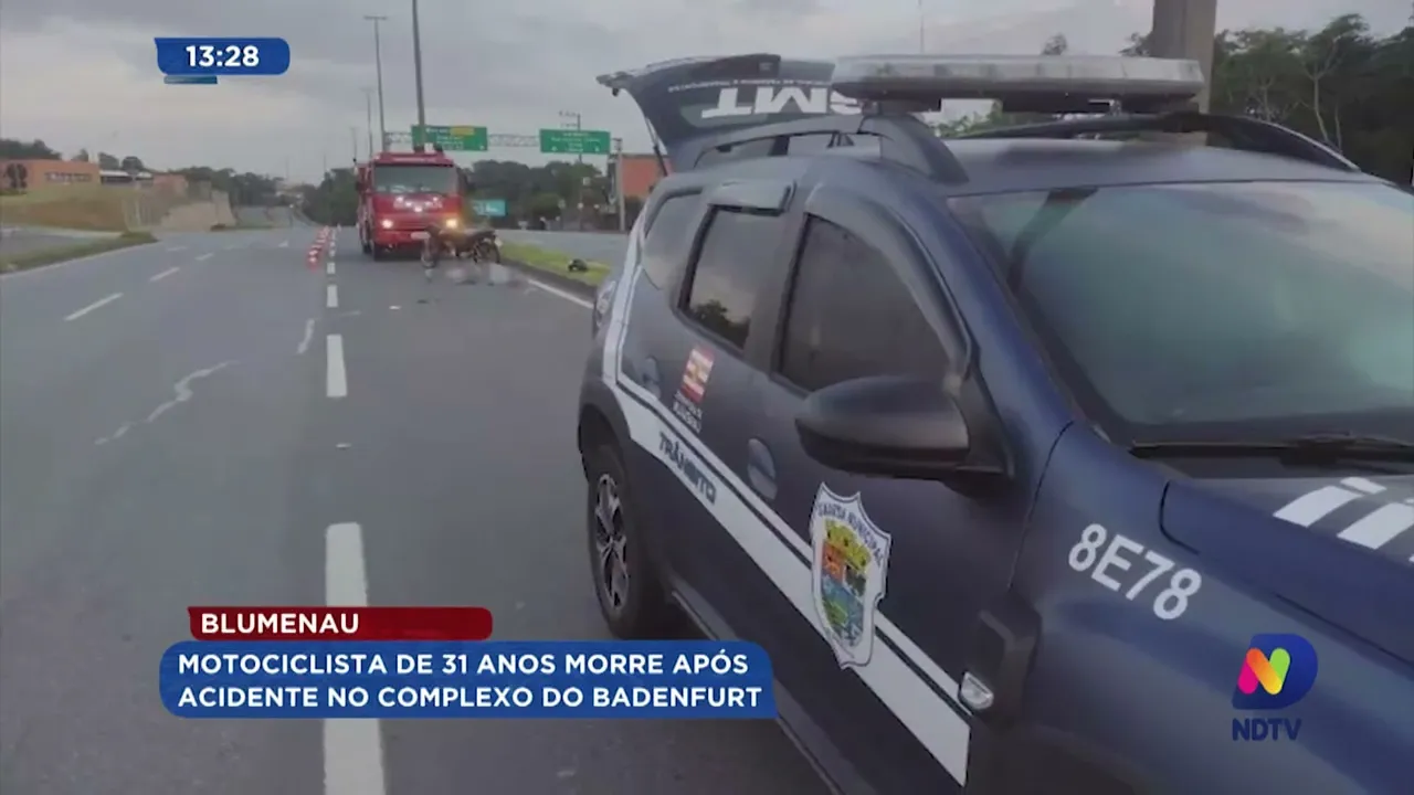 Motociclista de 31 anos morre após acidente no Complexo do Badenfurt